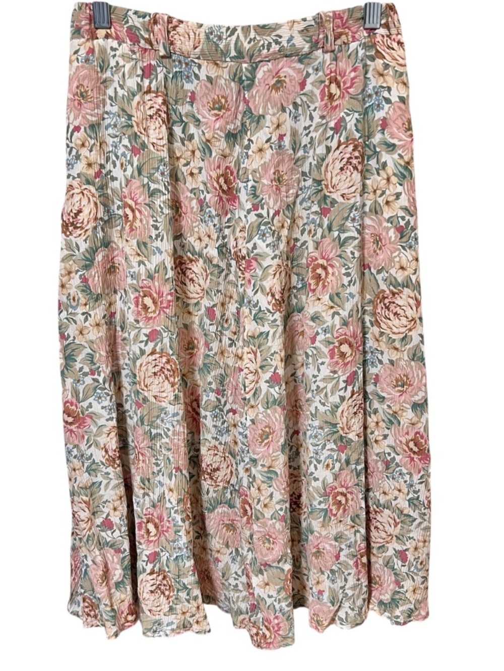Vintage LizSport Floral Pleated Midi Skirt S